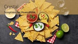  Presentation with salsa guacamole - Colorful PPT theme enhanced with mexican-nachos-chips-with-various backdrop and a yellow colored foreground