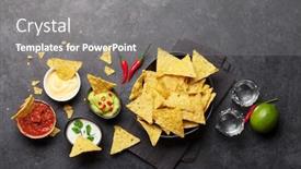  Presentation with salsa guacamole - Colorful PPT theme enhanced with mexican-nachos-chips-with-various backdrop and a gray colored foreground