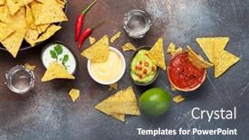  Presentation with salsa guacamole - Audience pleasing slide deck consisting of mexican-nachos-chips-with-various backdrop and a gray colored foreground
