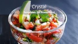  Presentation with mexican - Audience pleasing theme consisting of mexican pico de gallo salsa in glass molcajete backdrop and a ocean colored foreground