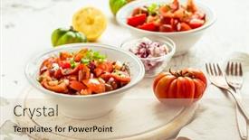  Presentation with onion - Colorful presentation theme enhanced with mexican-pico-de-gallo backdrop and a soft green colored foreground