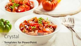  Presentation with onion - Cool new PPT layouts with mexican-pico-de-gallo backdrop and a soft green colored foreground