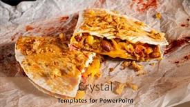  Presentation with mexican - PPT layouts featuring mexican-quesadillas-with-cheese-vegetables background and a coral colored foreground