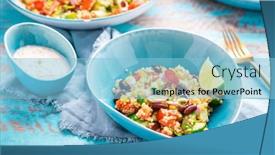  Presentation with cucumbers - Theme featuring mexican-quinoa-black-bean-salad background and a light blue colored foreground