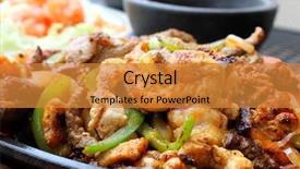  Presentation with mexican fajitas - Cool new PPT theme with mexican restaurant - fajitas backdrop and a gold colored foreground