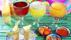  Presentation with beverages - Slides with mexican restaurant - margarita sex on the beach background and a seafoam green colored foreground
