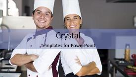  Presentation with cooking - Beautiful slide deck featuring mexican restaurant - two latin chefs backdrop and a teal colored foreground