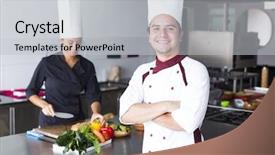  Presentation with mexican restaurant - Audience pleasing PPT theme consisting of mexican restaurant - two latin chefs backdrop and a light gray colored foreground