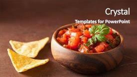  Presentation with mexican nachos tortilla chips - Cool new slides with mexican salsa dip and nachos backdrop and a tawny brown colored foreground