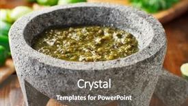  Presentation with mexico traditional cinco de mayo - PPT theme consisting of mexican salsa verde in traditional background and a gray colored foreground