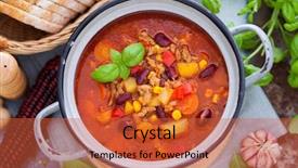 Presentation with mexican chili - Amazing slide deck having mexican soup like chili con backdrop and a red colored foreground