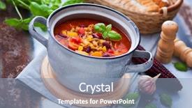  Presentation with mexican chili - PPT layouts having mexican soup like chili con background and a light blue colored foreground