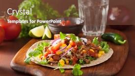  Presentation with taco - Presentation design enhanced with mexican-taco-with-beef-tomato background and a tawny brown colored foreground