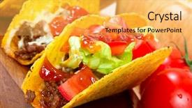  Presentation with tacos - Slides having mexican tacos in tortilla shells background and a yellow colored foreground