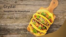  Presentation with mexican - PPT theme with mexican tacos with beef background and a coral colored foreground