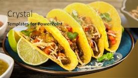  Presentation with tacos - PPT theme enhanced with mexican-tacos-with-beef background and a yellow colored foreground