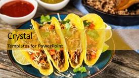  Presentation with mexican food - Colorful theme enhanced with mexican tacos with beef backdrop and a gold colored foreground