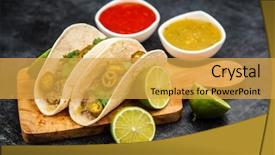  Presentation with tacos - PPT theme featuring mexican tacos with beef background and a yellow colored foreground