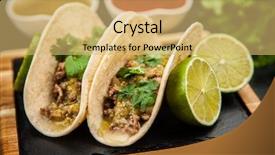  Presentation with mexican food - Audience pleasing PPT theme consisting of mexican tacos with beef backdrop and a yellow colored foreground