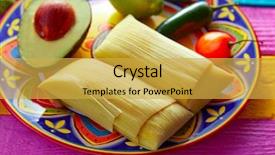  Presentation with mexican chili - Slide deck consisting of mexican tamale tamales of corn background and a yellow colored foreground