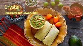 Presentation with mexican chili - Cool new PPT layouts with mexican tamale tamales of corn backdrop and a tawny brown colored foreground