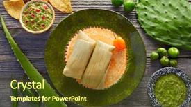  Presentation with mexican chili - Slide deck enhanced with mexican tamale tamales of corn background and a tawny brown colored foreground
