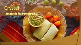  Presentation with mexican chili - Cool new presentation design with mexican tamale tamales of corn backdrop and a tawny brown colored foreground