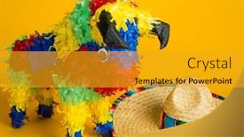  Presentation with mexican - Amazing presentation having mexican-torro-pinata-and-sombrero backdrop and a gold colored foreground