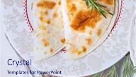  Presentation with tortilla - Audience pleasing slides consisting of mexican tortilla with meat stuffing corn and vegetable salsa backdrop and a sky blue colored foreground