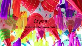  Presentation with fiesta - Amazing PPT theme having mexican traditional party colorful celebration backdrop and a red colored foreground