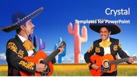  Presentation with mariachi - PPT theme having mexican two mariachis with charro background and a cobalt blue colored foreground