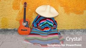  Presentation with mexican - Audience pleasing slides consisting of mexican typical lazy man sombrero backdrop and a gray colored foreground