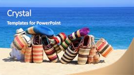  Presentation with vendor - Presentation theme with mexican vendor with woven bags background and a teal colored foreground