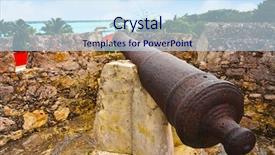  Presentation with fort - PPT theme consisting of mexican village - bacalar san felipe fort background and a  colored foreground