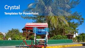  Presentation with caribbean - Beautiful slides featuring mexican village - caribbean tricycle shop bicycle backdrop and a teal colored foreground