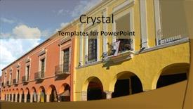  Presentation with mexico city - Audience pleasing theme consisting of mexican village - merida city arcade arcs backdrop and a coral colored foreground