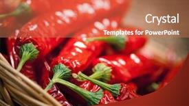  Presentation with honey bee closeup view - PPT theme with mexican village - multitude of red chili peppers background and a coral colored foreground