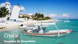  Presentation with maya - Audience pleasing slides consisting of mexican village - puerto morelos beach in mayan backdrop and a teal colored foreground