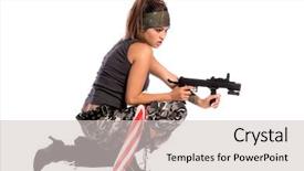  Presentation with latina - PPT theme consisting of mexican war - beautiful young latina warrior woman background and a light gray colored foreground