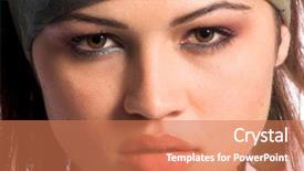  Presentation with latina - Presentation theme consisting of mexican war - beautiful young latina warrior woman background and a coral colored foreground