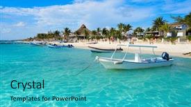  Presentation with maya - PPT layouts enhanced with mexican water - puerto morelos beach in riviera background and a teal colored foreground