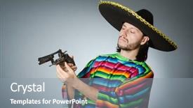  Presentation with gun safety - Slides with mexican with gun wearing sombrero background and a  colored foreground