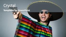  Presentation with gun problem - Theme enhanced with mexican with gun wearing sombrero background and a  colored foreground