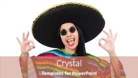  Presentation with mexican - PPT layouts consisting of mexican woman in funny concept on white background and a coral colored foreground