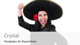  Presentation with mexican - Colorful slide deck enhanced with mexican woman isolated on the white background backdrop and a white colored foreground