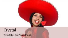  Presentation with mexican - Slide deck featuring mexican woman with arrow of love background and a coral colored foreground