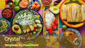  Presentation with mexican food mix colorful - Presentation theme consisting of hispanic food - green and red enchiladas background and a tawny brown colored foreground