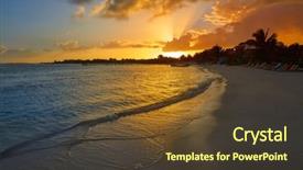  Presentation with maya - Presentation theme enhanced with caribe - mahahual caribbean beach sunset background and a tawny brown colored foreground