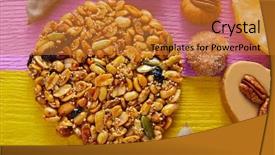  Presentation with sweet candy - Beautiful theme featuring mexican candy sweet palanqueta backdrop and a gold colored foreground