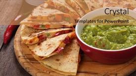  Presentation with mexican - Amazing presentation theme having mexican quesadillas with cheese vegetables backdrop and a coral colored foreground